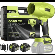 Saker Cordless Leaf Blower Portable Dust Cleaner Handheld Green Upgraded 
