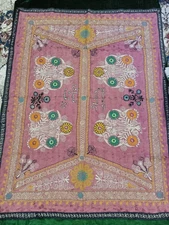 antique Uzbek suzani embroidery home decor 46"X53" 117x136cm D-3A