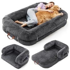 LE SURE Foldable Human Dog Bed - 3 in 1 68.0"L x 44.0"W x 12.0"Th, Charcoal