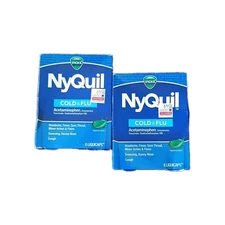 2x NYQUIL NIGHTTIME COLD & FLU - 8 Liquicaps Each - EXP 11/2026
