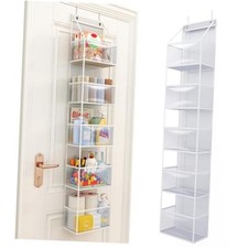 5-Shelf Over The Door Hanging Pantry Organizer, Room Organizer with White