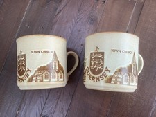 2 X ASHDALE POTTERY GUERNSEY STONEWARE LARGE PINT MUGS