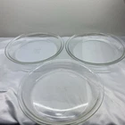 Vintage - Pyrex Glass Pie Plate 209 Baking Dish Pan 9 inch Clear -Set of 3