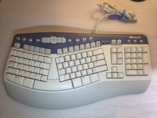Microsoft Natural MultiMedia Keyboard 1.0A Ergonomic PS/Vintage White/Blue
