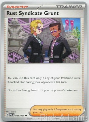RUST SYNDICATE GRUNT 081/084 UNCOMMON PITCH BLACK POKEMON NEAR MINT