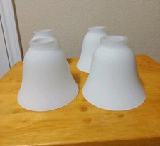 Lot of 4 Frosted Glass Light Fixture Lamp Shades