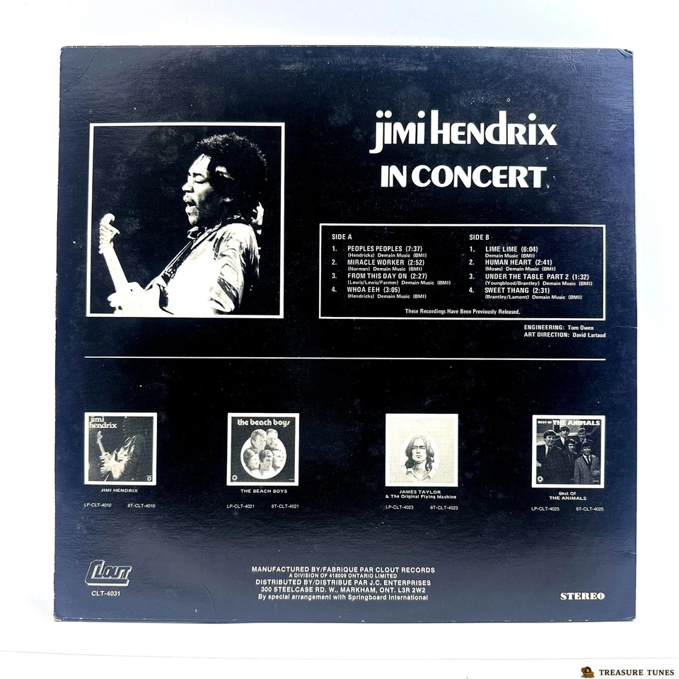 Jimi Hendrix – In Concert Vinyl (LP, Compilation, Stereo) - Image 3 of 4