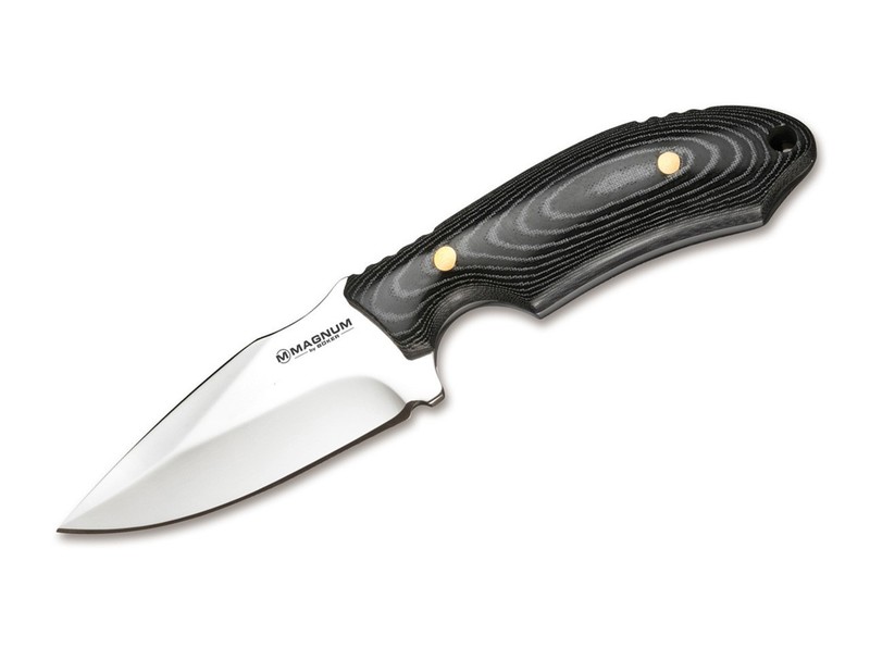 Boker Magnum Racoon Black/Grey Micarta Fixed Blade Knife Mirror Blade 02SC050