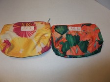 2 LuLu Dk For Clinique Large Flower Makeup Cosmetic Zip Up Travel Bags