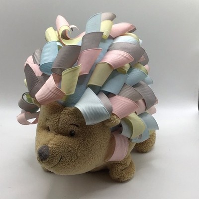 Baby Ganz 8'' Roly Poly Ribbon Hedgehog Rattle Baby Toy Stuffed Animal Plush