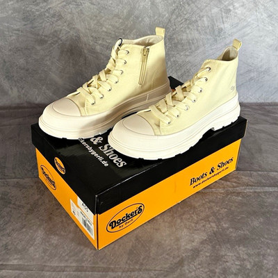 Dockers by Gerli Unisex Sneaker High Top Beige Weiß Reißverschluss EU 40 Neu