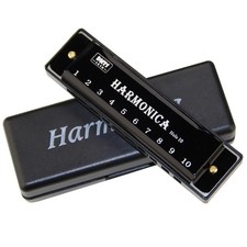 Harmonica Key of C 10 Hole Diatonic Harmonica C with Case for Beginner Students