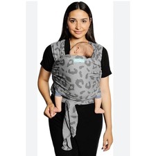 Moby Classic Baby Wrap Gray Animal Print Unisex 8-31 pounds