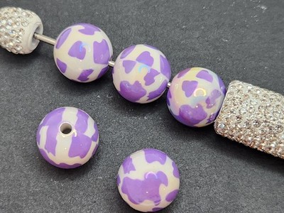 16mm Acrylic Beads - PRINTED ANIMAL DESIGNS - YOU PICK!! - Beadable DIY Pens