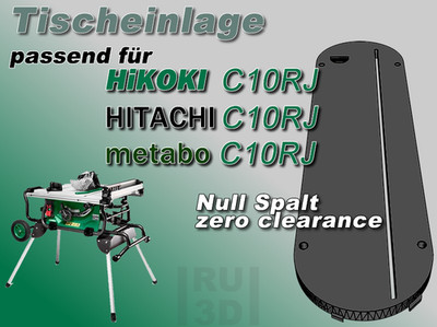 Tischeinlage, Einlage Hikoki C10RJ, C3610, Metabo, Hitachi C10 RJ kompatibel