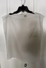 Vintage 90s Gitano Womens Sz Small Short Sleeve Pocket White Blouse Casual