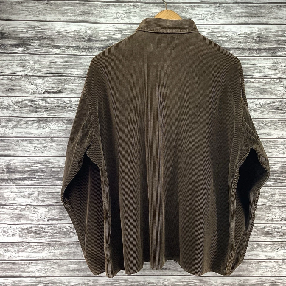RRL Double RL Ralph Lauren Shirt Men Large Brown Corduroy 3 Star Popover Western - Image 2 of 4