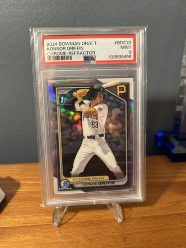 KONNOR GRIFFIN - 2024 Bowman Draft Chrome 1st Bowman Refractor Rookie PSA 9