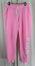 Victoria's Secret Women's Pink Logo Fleece Jogger Sweatpants Size Small