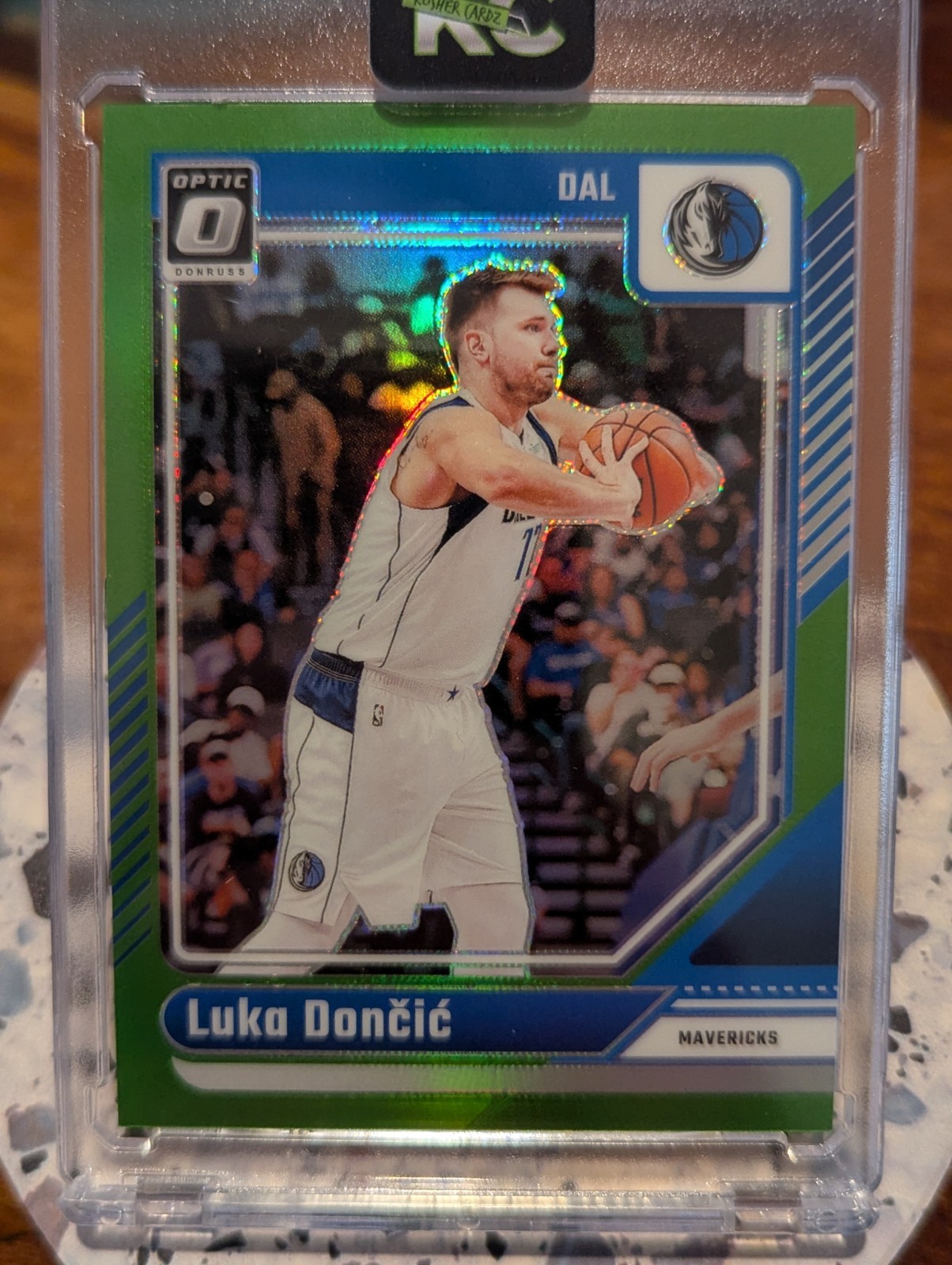 Luka Doncic 2024-25 Panini Donruss Optic #214 Lime Green Prizm #D 017/149