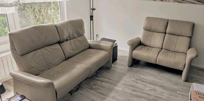 Ledersofa von W. Schillig - 2 Teilig