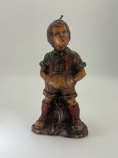 VINTAGE Handcrafted Boy Figurine Candle Italian Style Decorative Wax Sculpture