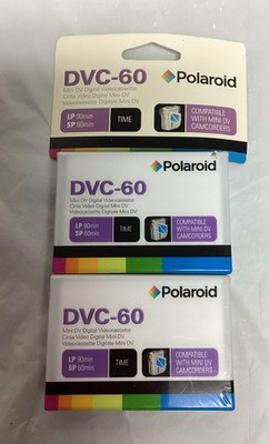 Polaroid DVC-60 mini DV Digital Videocassette -60/90 Min - Free S&H