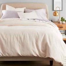Nestwell Washed Linen Cotton 3-Piece Full/Queen Duvet Cover Set in Blush