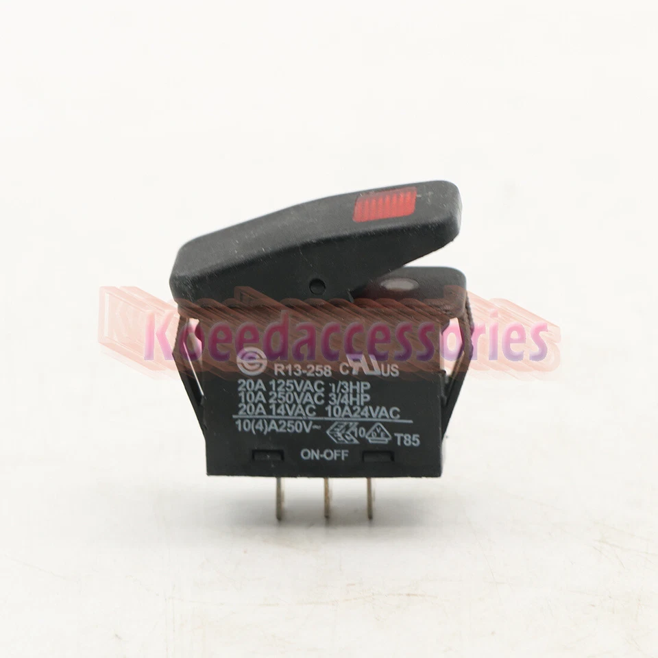 Interruptor encendido-apagado rojo SCI R13-258 10V 250V 3 pies 1 pieza* Foto 2 de 4