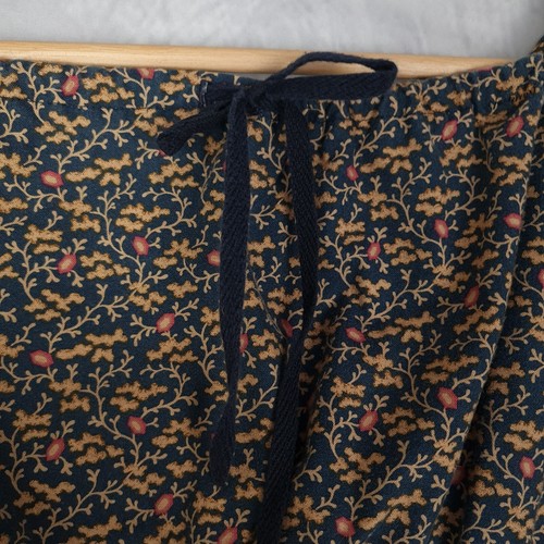 Prairie Pinafore Dress Girls Medium Blue Floral Tie Back Modest Cottage Handmade - Picture 3 of 24