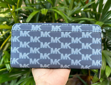 Michael Kors COOPER Tech Zip Around Wallet Jacquard MK Navy Multi