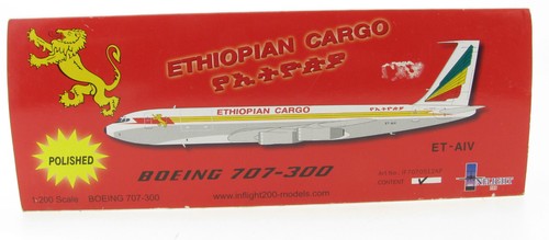INFLIGHT BOEING 707-300 ETHIOPIAN CARGO ET-AIV 1:200 Flugzeug Aircraft Modell - Picture 4 of 5
