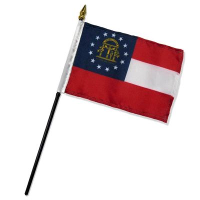 10 Pack Georgia State Flag 4''x6'' Desk Table Stick