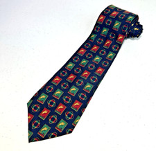 Tommy Hilfiger 100% Italian silk tie Marlin and Life Preserver Made in the USA