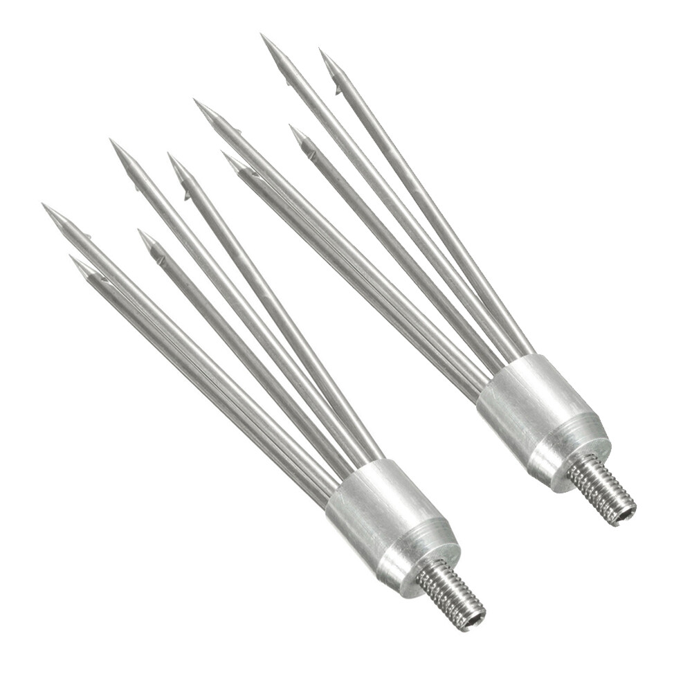 2PCS Fishing Prong Harpoon Hard Stainless Steel Barbed Diving