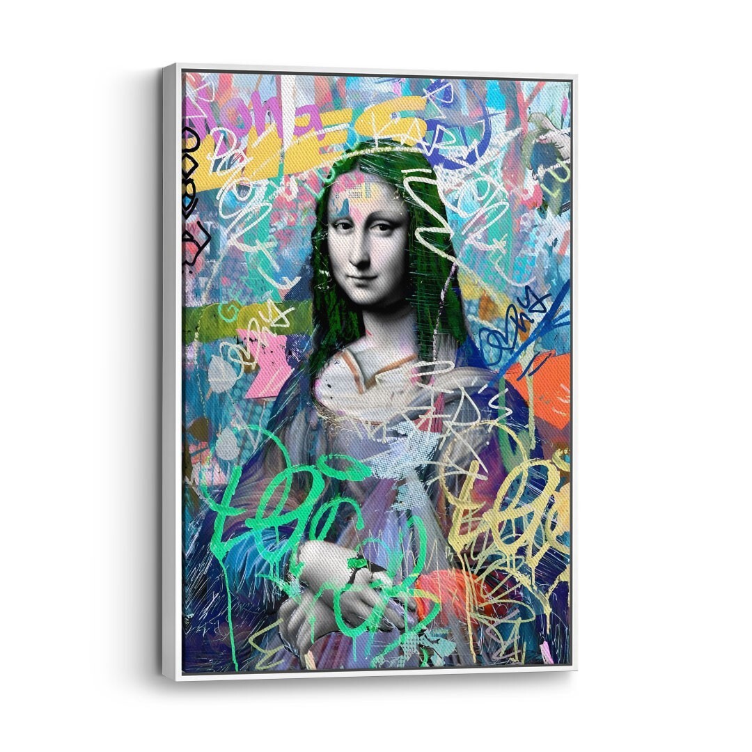 ✅LIENZO MONA LISA LUJO ARTE GRAFFITI DISEÑO MODERNO DECORACIÓN DE PARED IMAGEN PREMIUM