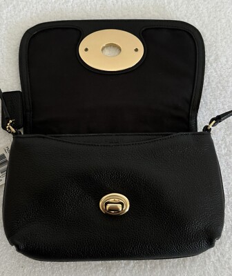 Coach F52896 Turn Lock Crossbody Pouch Shoulder Bag Pebble Leather