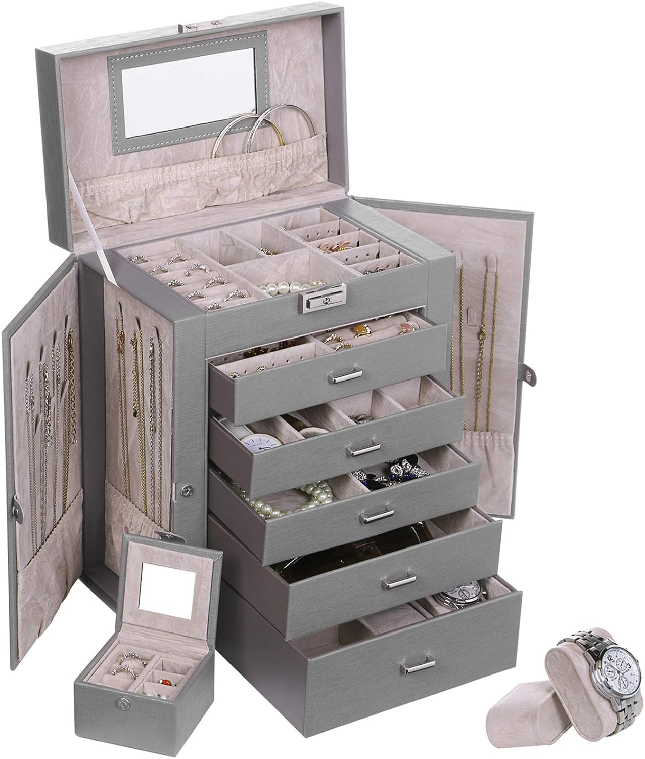 6-Tier Jewelry Box Organizer for Women with Large Jewelry Display and Storage-image