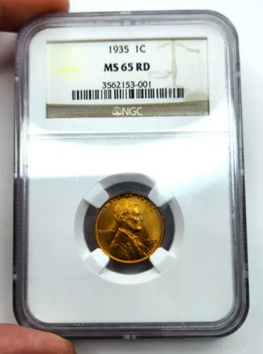 1935 LINCOLN WHEAT CENT NGC MS 65RD BLAZER RED GEM COIN