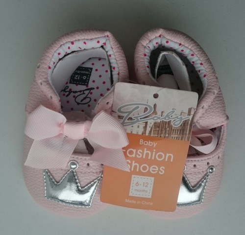 Baby Girl Fashion Shoes - Pink Faux Leather Soft Sole Shoes - Age: 6-12 Months - Picture 3 of 6
