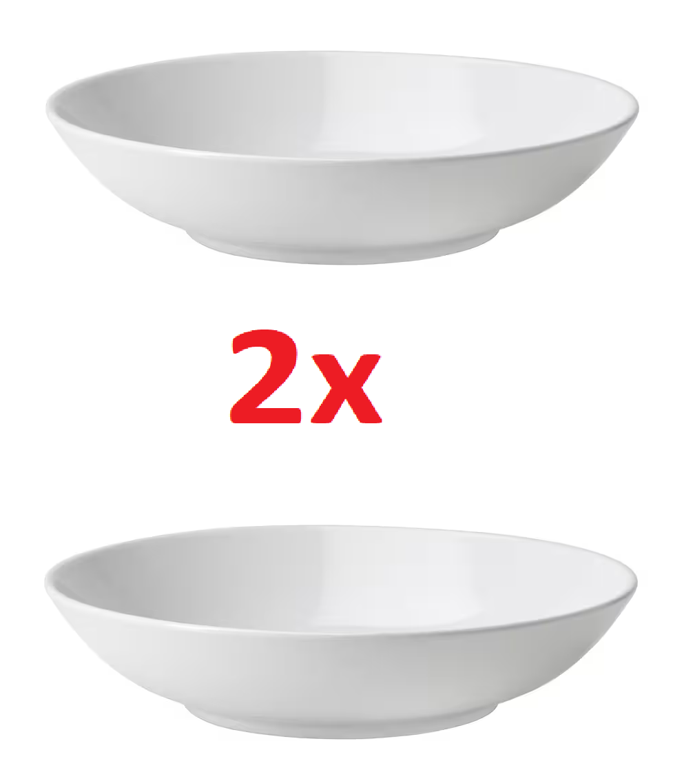 New IKEA GODMIDDAG Deep Plate White, 23 cm UK