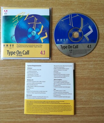CD Adobe Type on Call  Version 4.1 für Mac, Windows, UNIX - NEU und OVP