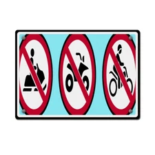 Horizontal Metal Sign No Snowmobiles Atvs Dirt Bikes Campground Rules