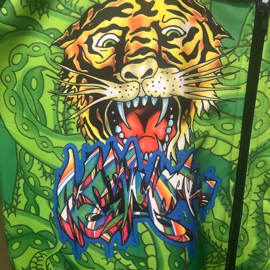 レア【Ed Hardy】トラックジャケット　ブルゾン【エドハーディ】M Y2K Y2K Graphic Tiger New York Ed Hardy by Christian Audigier