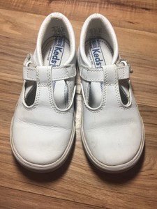 girls white leather keds