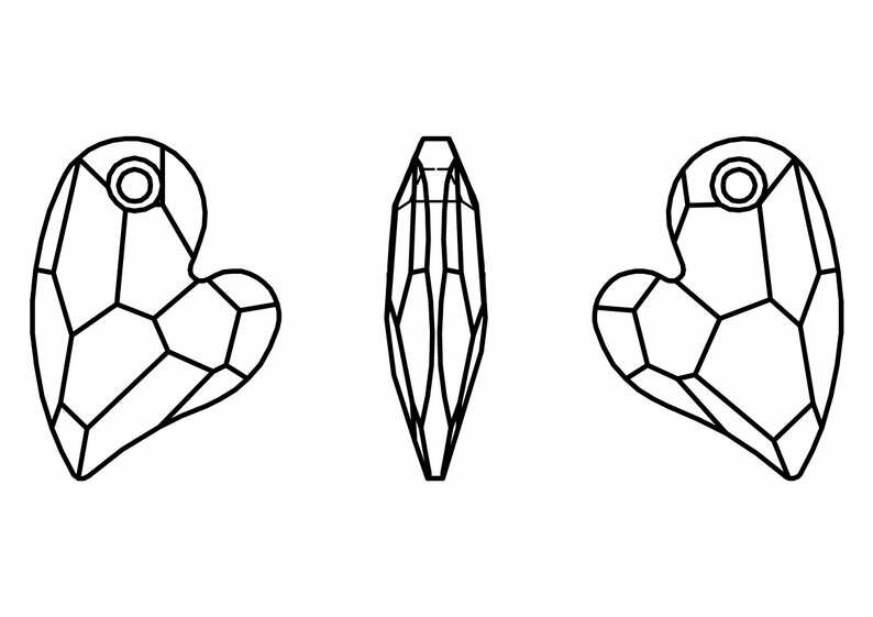 Devoted 2 U Heart Pendant 6261 Swarovski® blue shade (blsh) 27mm