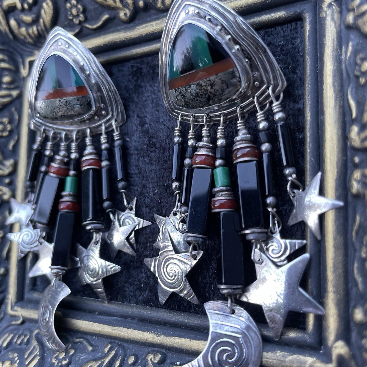 Vintage Tabra Tunoa Sterling Silver Celestial Multi Stone