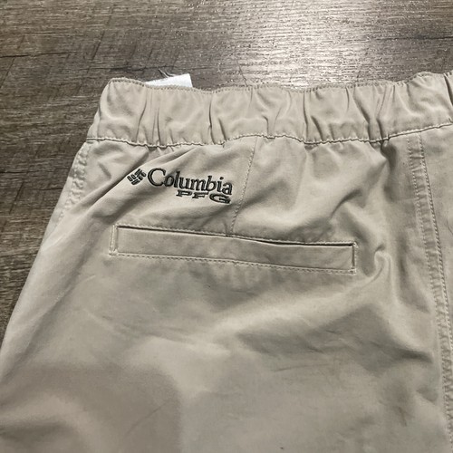 Columbia PFG Omni Shade Boys XL Cargo Shorts Elastic Waist Khaki - Picture 6 of 9