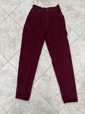 Vintage LEE Corduroy Maroon Burgandy Women  s Jeans Size 9