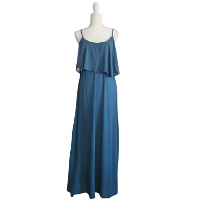 Bohme Teal Blue Off the Shoulder Maxi Dress Women's S Bridesmaid Formal |  eBay